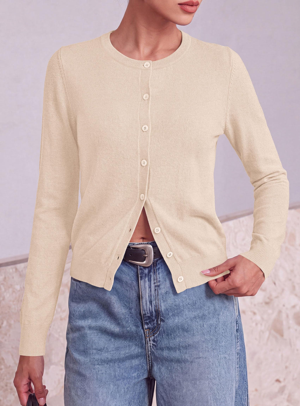 PRETTYGARDEN Lightweight Cardigans for Women Knit Sweaters Long Sleeve Button Down Shirts, Casual Work Office Going Out Tops, Fall Winter Layering Clothes, Bolero Shrugs for Dresses