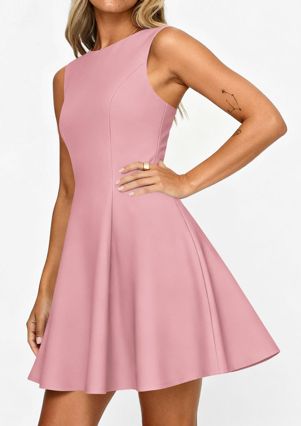 PRETTYGARDEN Cocktail Dresses for Women Summer Formal Boat Neck A Line Spring Elegant Graduation Party Mini Dress