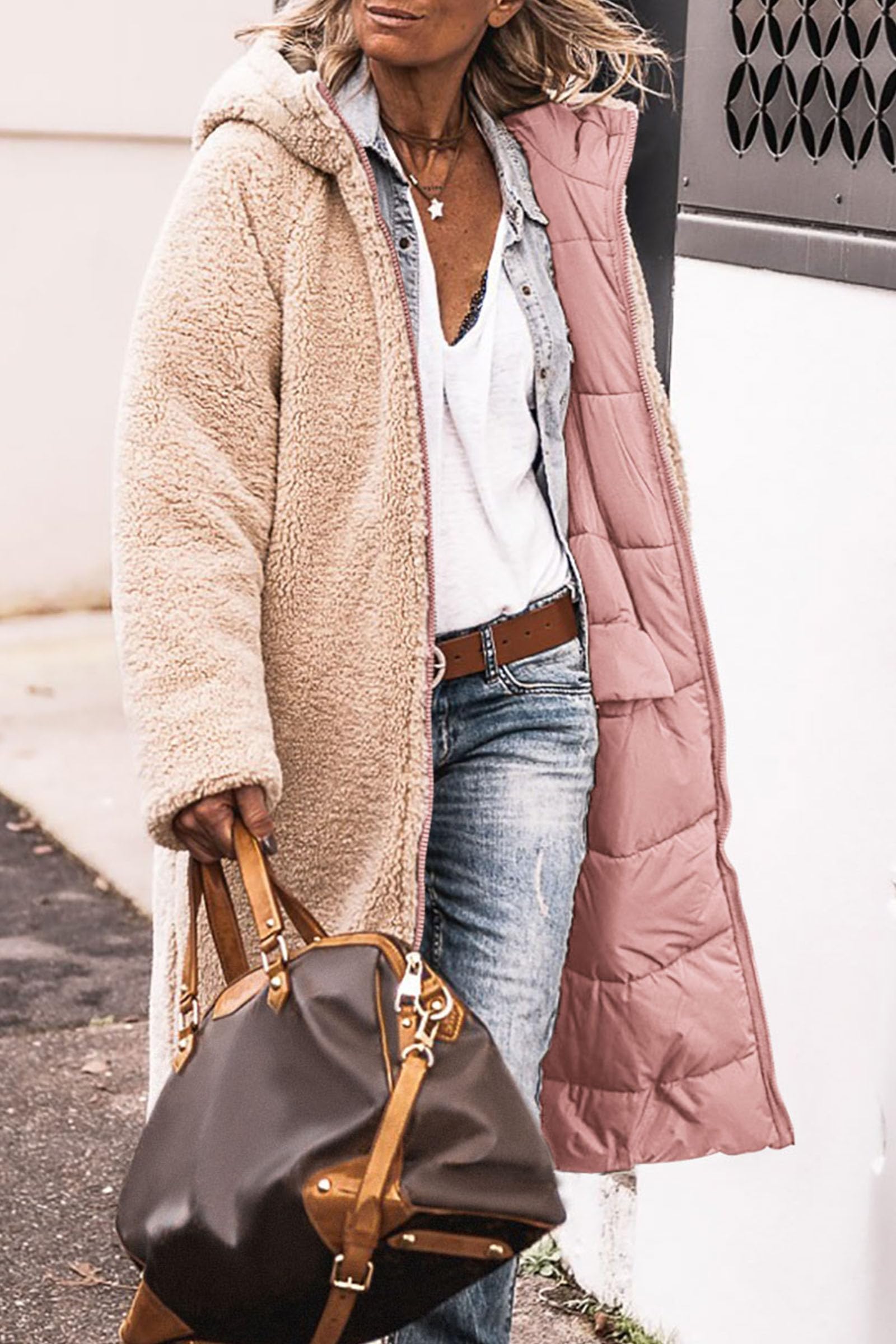 PRETTYGARDEN Women's Winter Fashion Clothes Oversized Shearling Fleece Long Coats Jackets