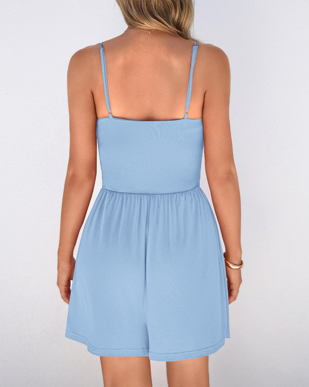 FreshPretty Summer Rompers For Women Casual One Piece Spaghetti Strap Sleeveless Shorts Jumpsuit Beach Vacation Outfits