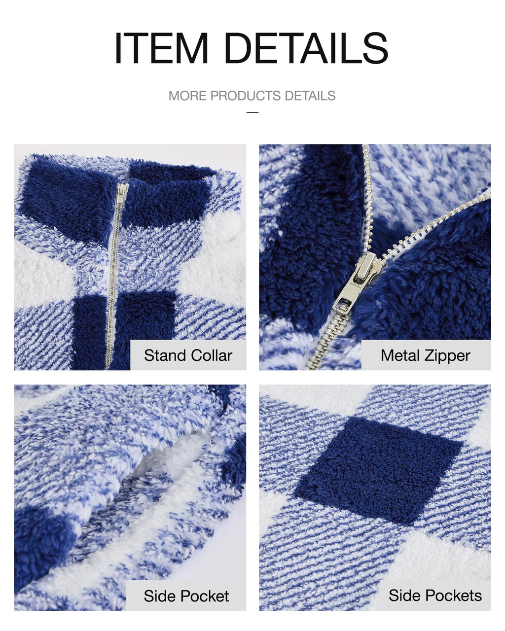 BTFBM Womens Sweatshirt Sherpa Quarter Zip Pullover Fall Winter Long Sleeve Fleece Sweaters Hoodies Sweatshirts Clothes
