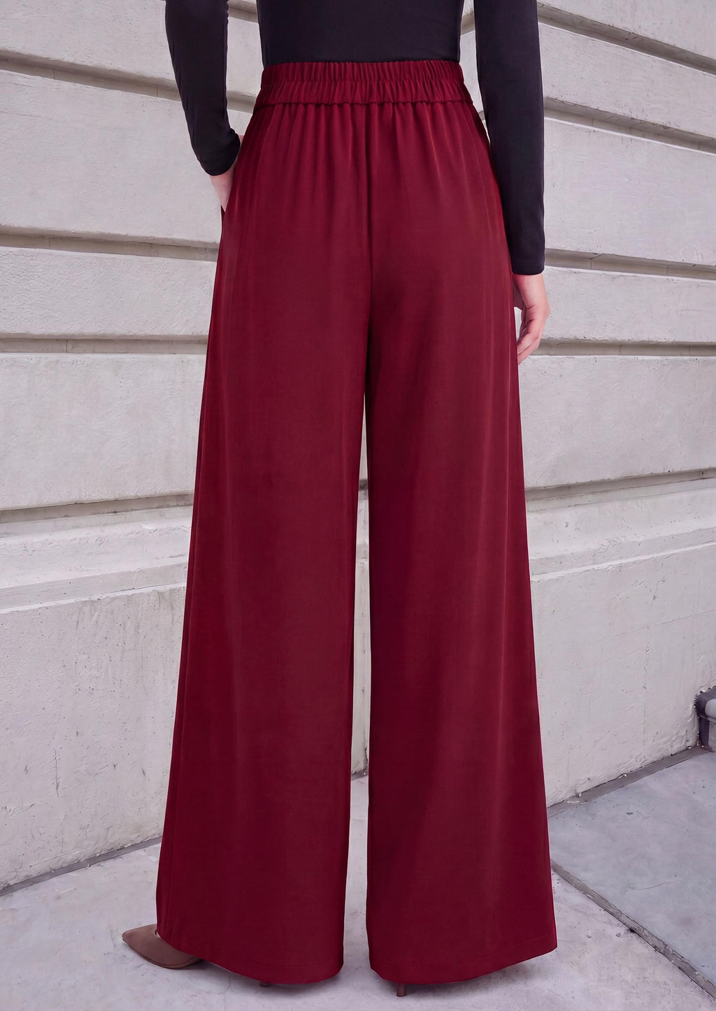 PRETTYGARDEN Women's Wide Leg Work Dress Pants Trousers | Palazzo Pant with Pockets, Lightweight Flowy, High Elastic Waistband, Office Wear, Business Casual Outfits, Fashion Clothing