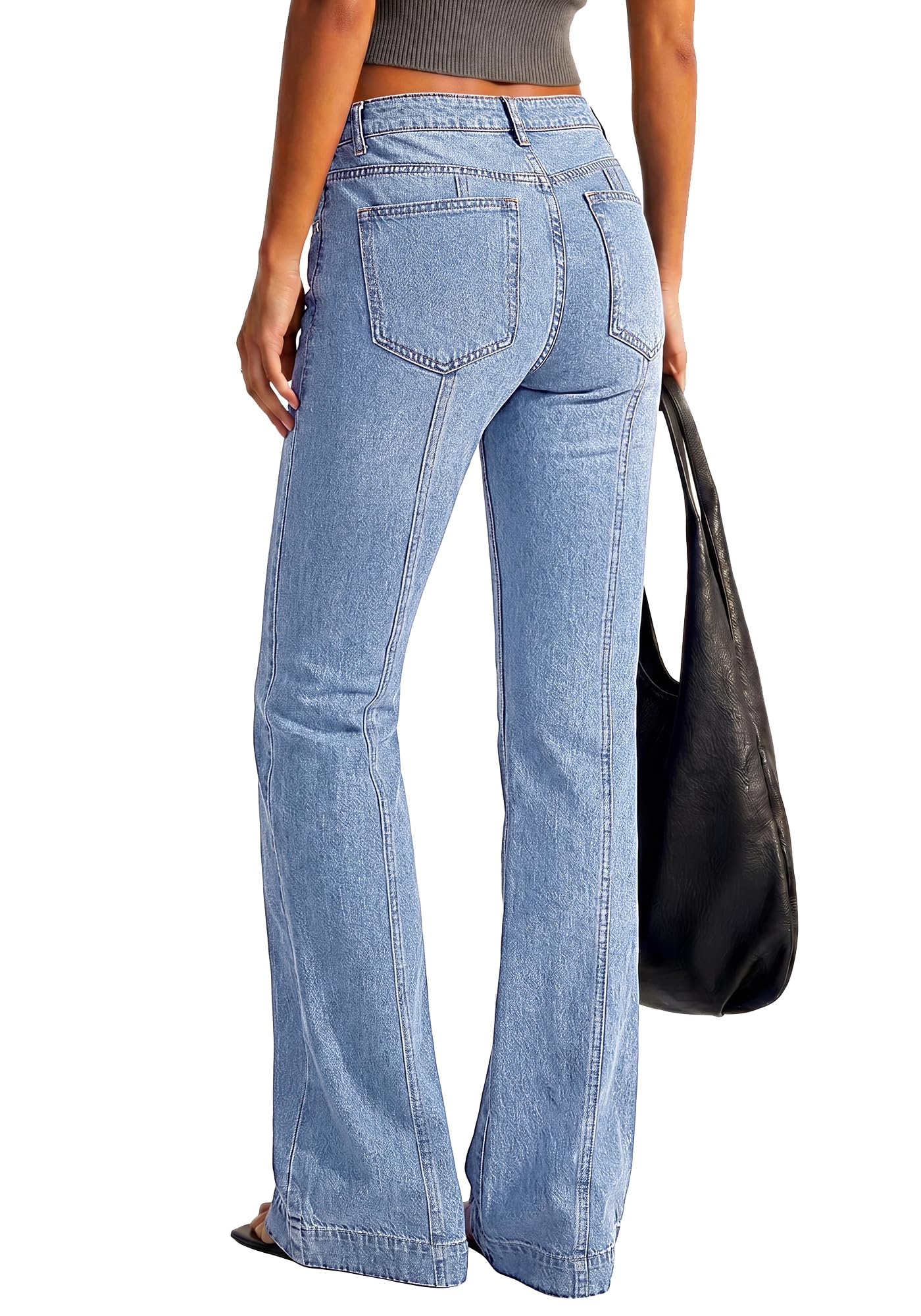 BTFBM Straight Leg Jeans for Women Stretchy Curve Appeal Pants Front Seam, Little Flare Bootcut Jean, High Waisted Denim Pockets, Travel Airport Outfits, Trendy Fall Fashion Clothing