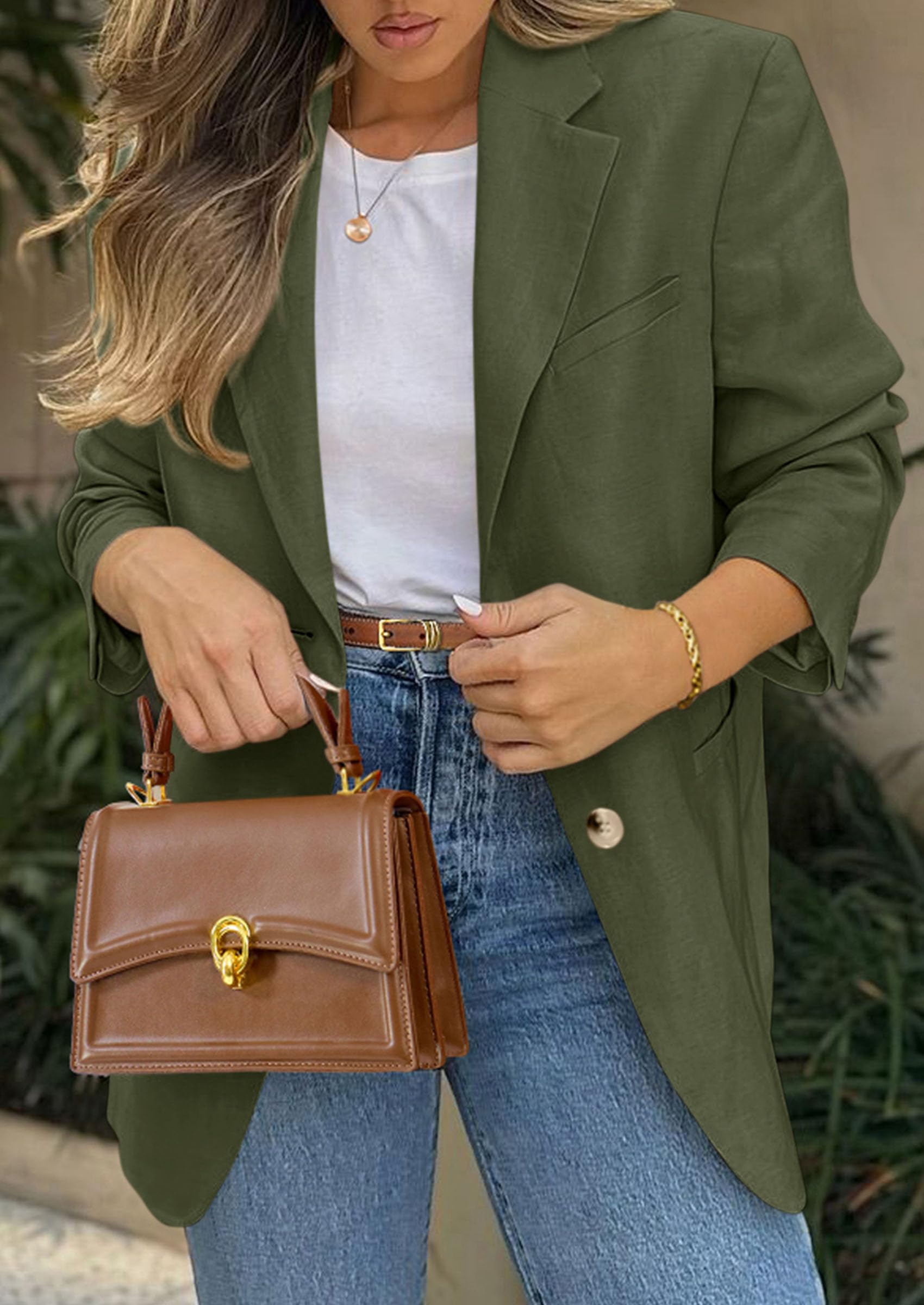 PRETTYGARDEN Blazers for Women Business Casual Long Sleeve Lapel Open Front Suit Jacket Work Blazer with Pockets