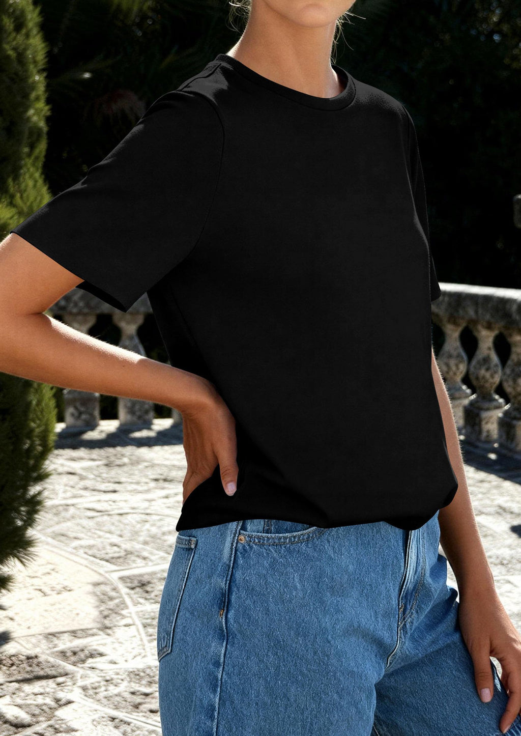 PRETTYGARDEN Womens Summer Tops Casual Basic Crewneck Short Sleeve Shirts Spring Fashion Clothing Going Out Outfits