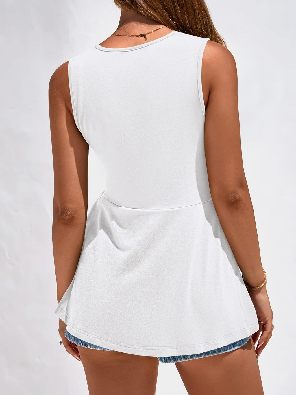 FreshPretty Tank Top for Women Spring Summer Tops Babydoll Twist Front V Neck Sleeveless Flowy Dressy Casual Blouses