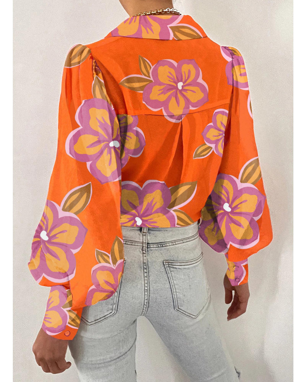 BTFBM Women Fashion Button Down Shirts V Neck Boho Printed Long Sleeve Blouses Dressy Casual Spring Fall Tops