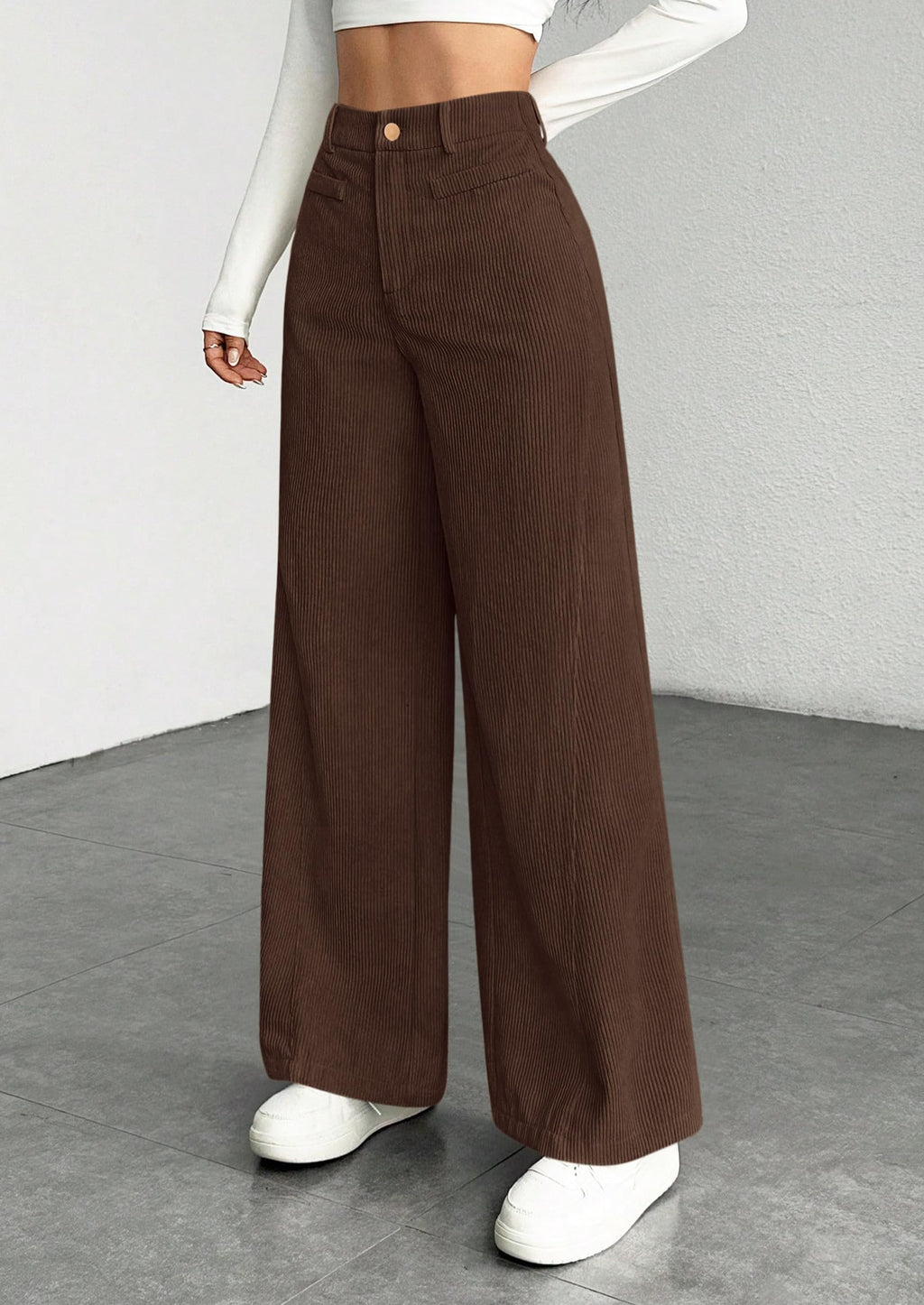 PRETTYGARDEN Women's High Waisted Corduroy Pants Casual