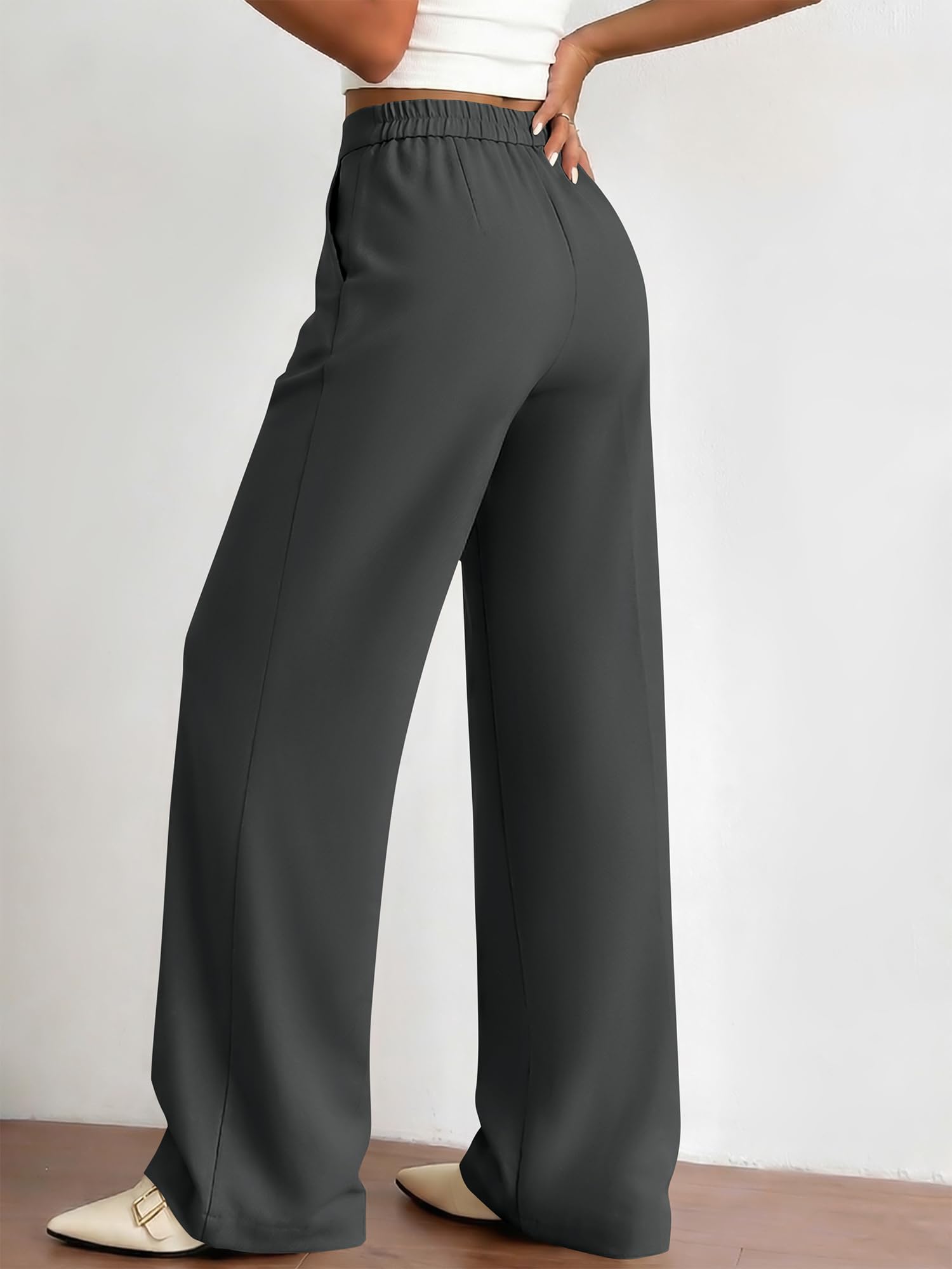 BTFBM Womens Dress Pants Wide Leg Trousers Pockets | High Waisted Long Business Casual Slacks Fall Fashion