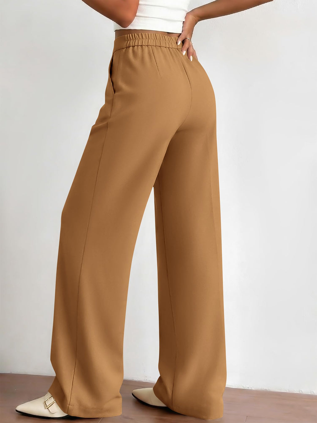 BTFBM Womens Dress Pants Wide Leg Trousers Pockets | High Waisted Long Business Casual Slacks Fall Fashion