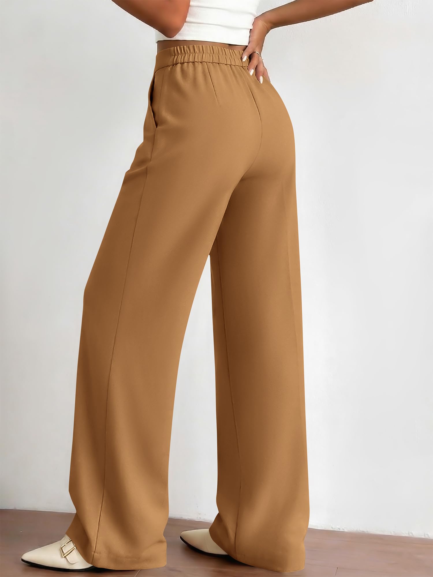 BTFBM Womens Dress Pants Wide Leg Trousers Pockets | High Waisted Long Business Casual Slacks Fall Fashion