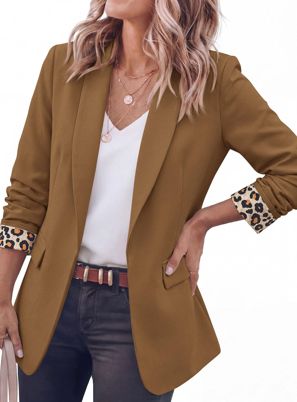 PRETTYGARDEN Blazers for Women Business Casual Open Front Lapel Suit Jacket