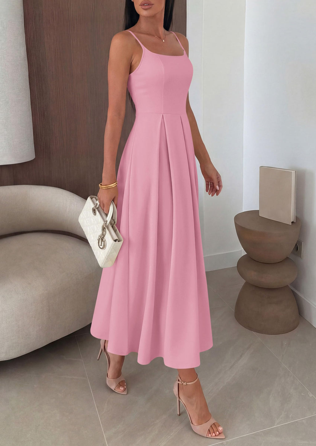 PRETTYGARDEN Cocktail Dresses for Women  Spring Elegant Ruffle A Line Long Flowy Summer Formal Wedding Guest Maxi Dress