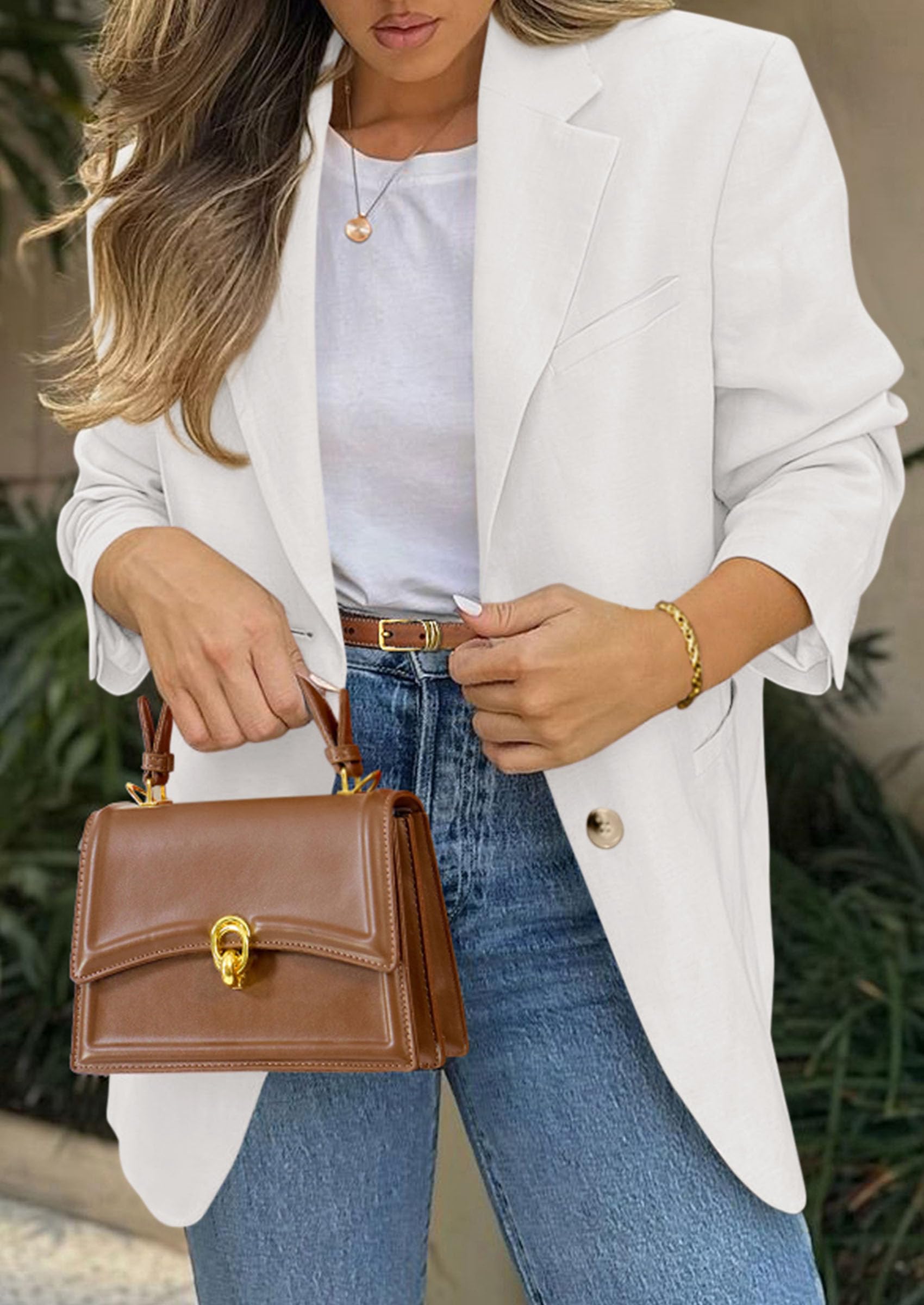 PRETTYGARDEN Blazers for Women Business Casual Long Sleeve Lapel Open Front Suit Jacket Work Blazer with Pockets