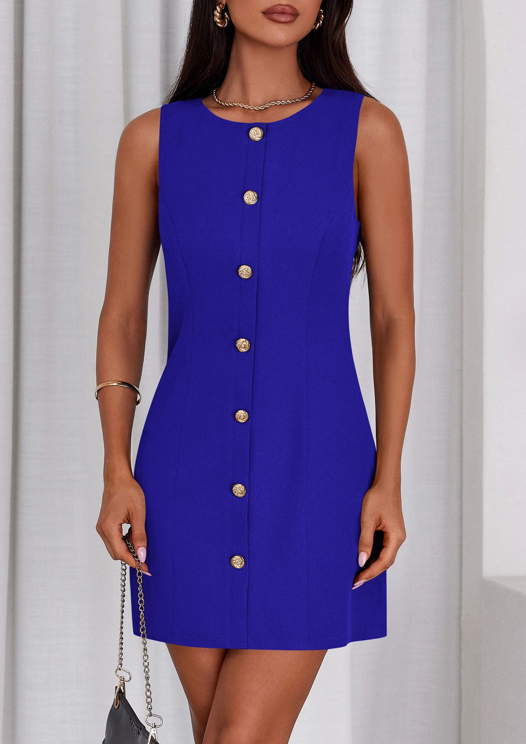 PRETTYGARDEN Work Dresses for Women  Summer Business Formal Short Dress Sleeveless Button Down Elegant Office Outfits