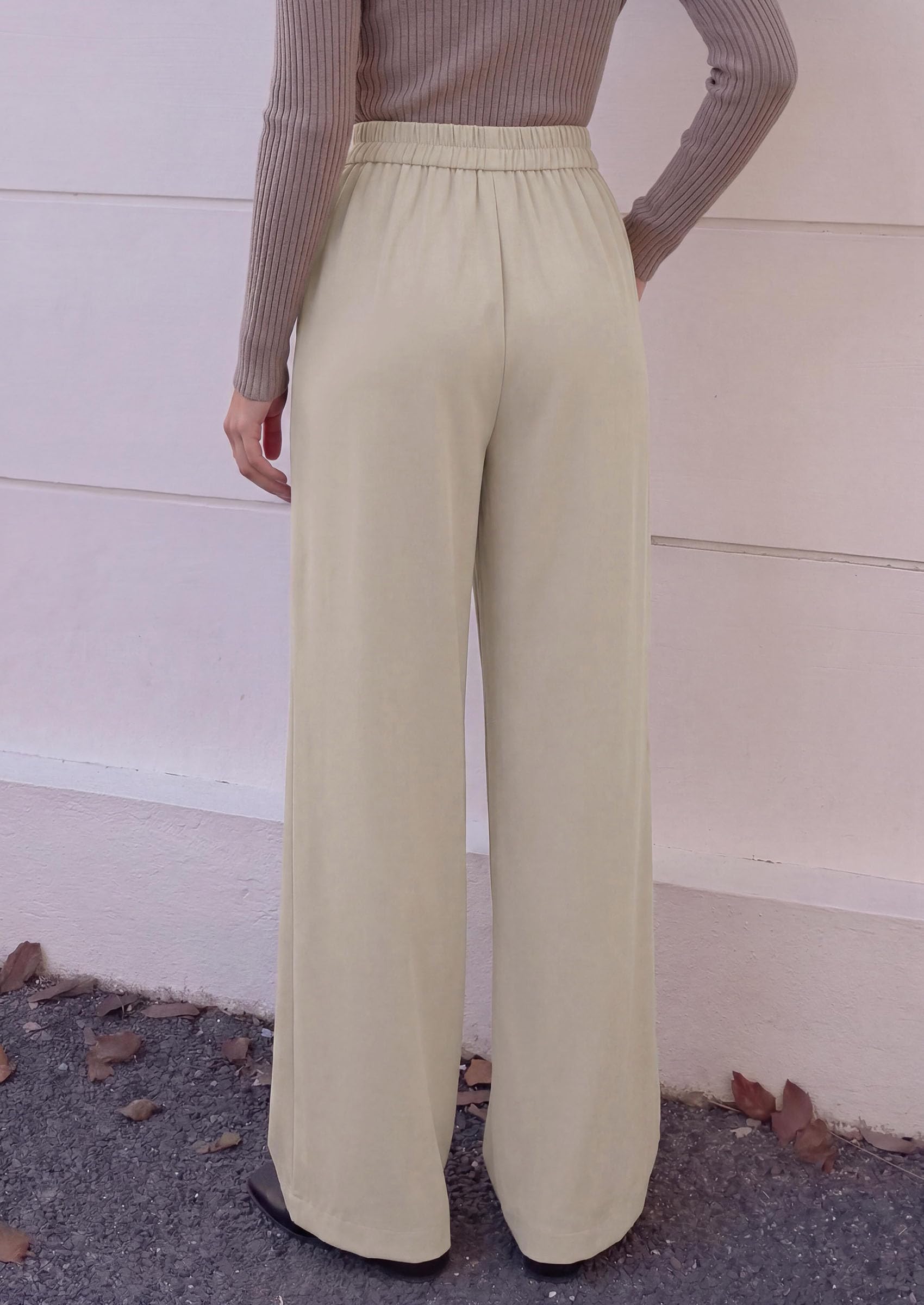 PRETTYGARDEN Women's Wide Leg Work Dress Pants Trousers | Palazzo Pant with Pockets, Lightweight Flowy, High Elastic Waistband, Office Wear, Business Casual Outfits, Fashion Clothing