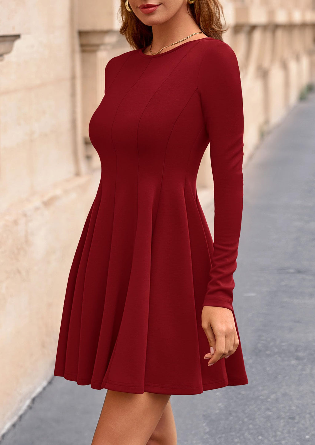 PRETTYGARDEN Fall Cocktail Dresses for Women Elegant Classy Wedding Guest  Long Sleeve Homecoming Party A Line Mini Dress