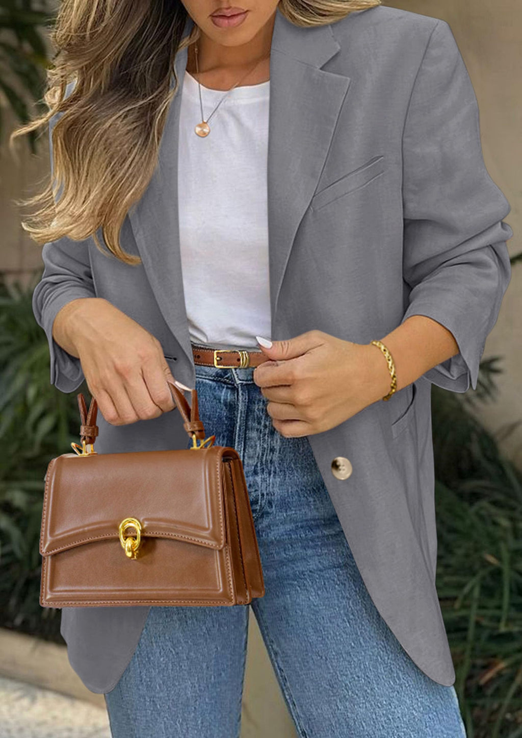 PRETTYGARDEN Blazers for Women Business Casual Long Sleeve Lapel Open Front Suit Jacket Work Blazer with Pockets