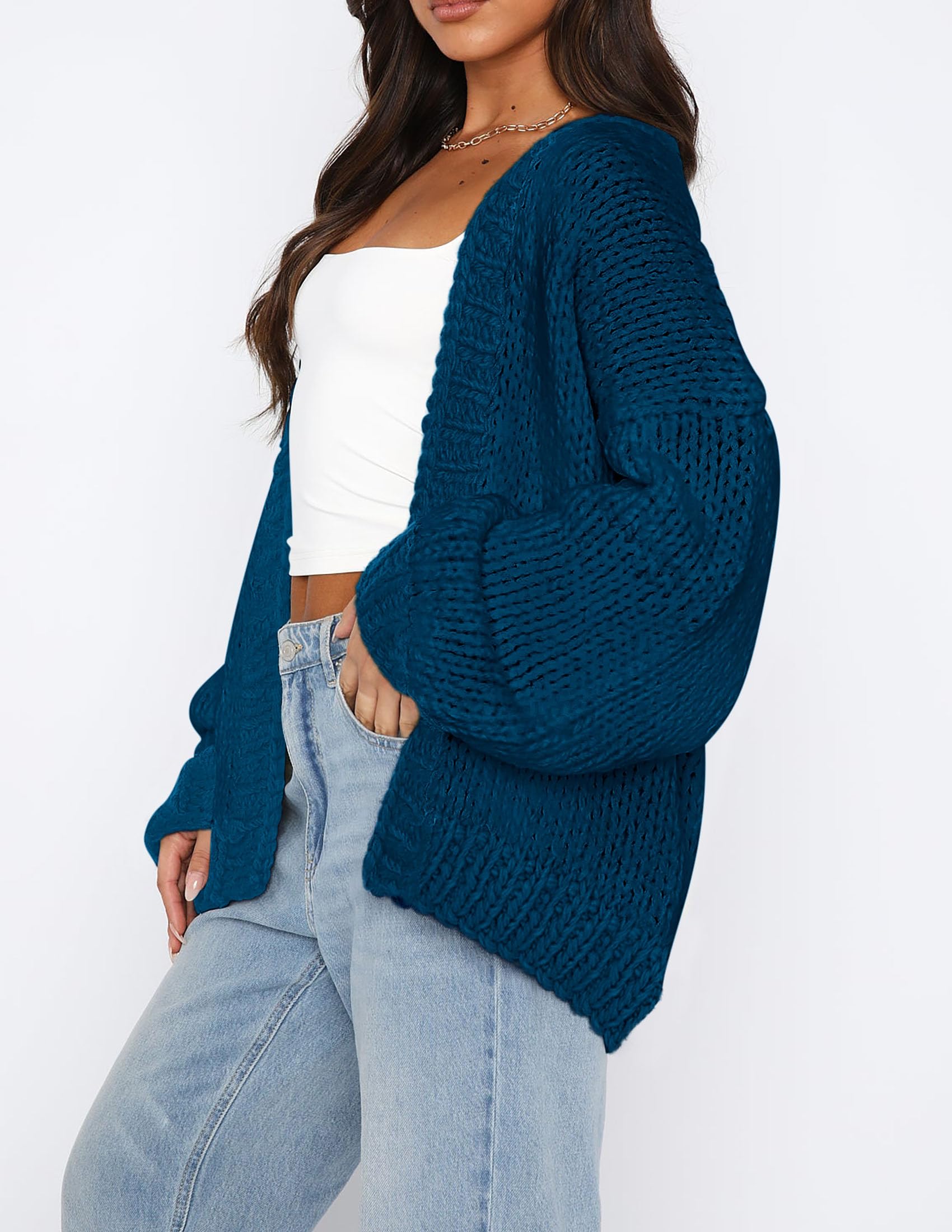 PRETTYGARDEN Cardigan Sweaters for Women Trendy Fall Fashion Long Sleeve Chunky Knit Cardigans Winter Clothing Outfits