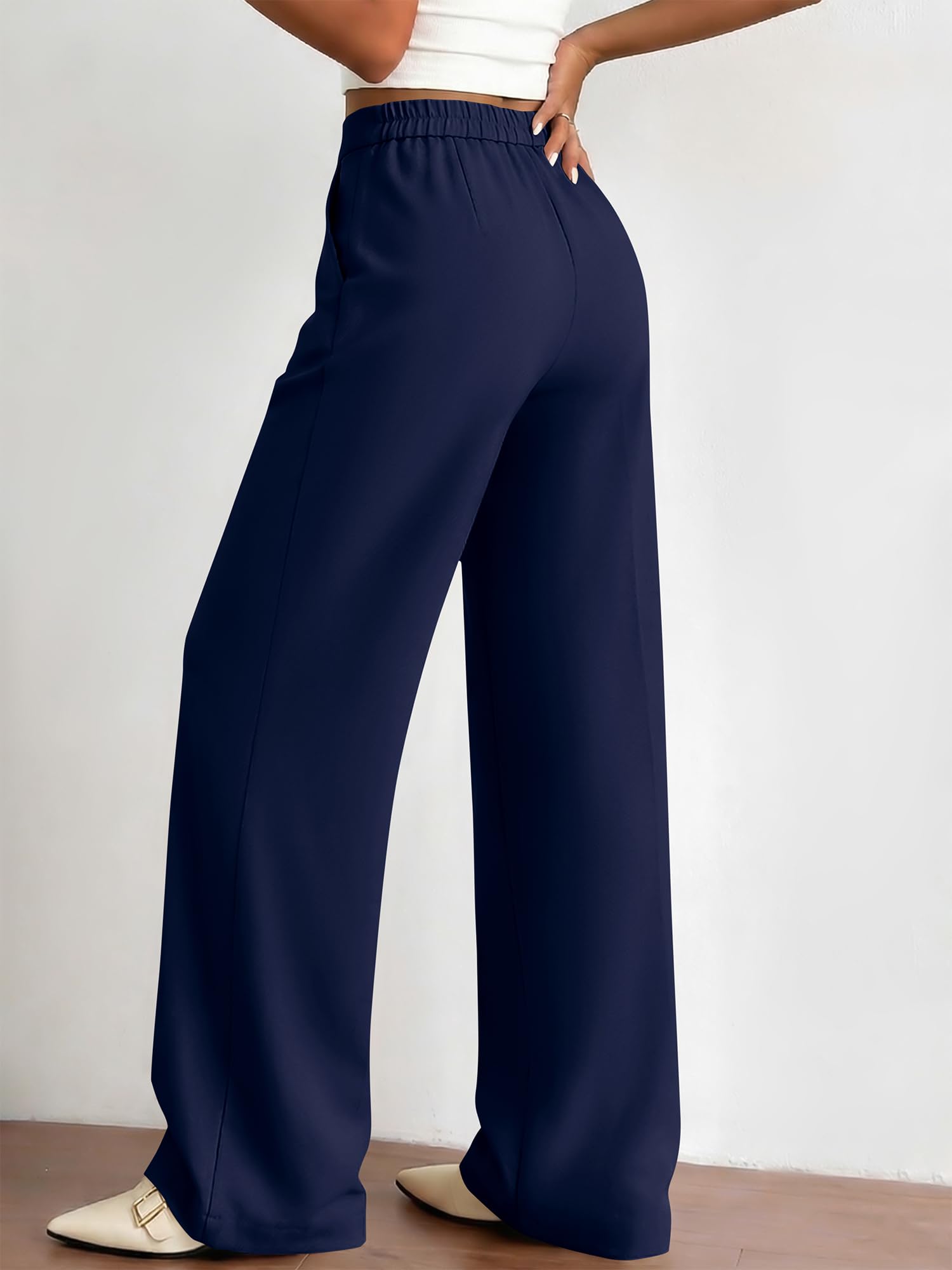 BTFBM Womens Dress Pants Wide Leg Trousers Pockets | High Waisted Long Business Casual Slacks Fall Fashion