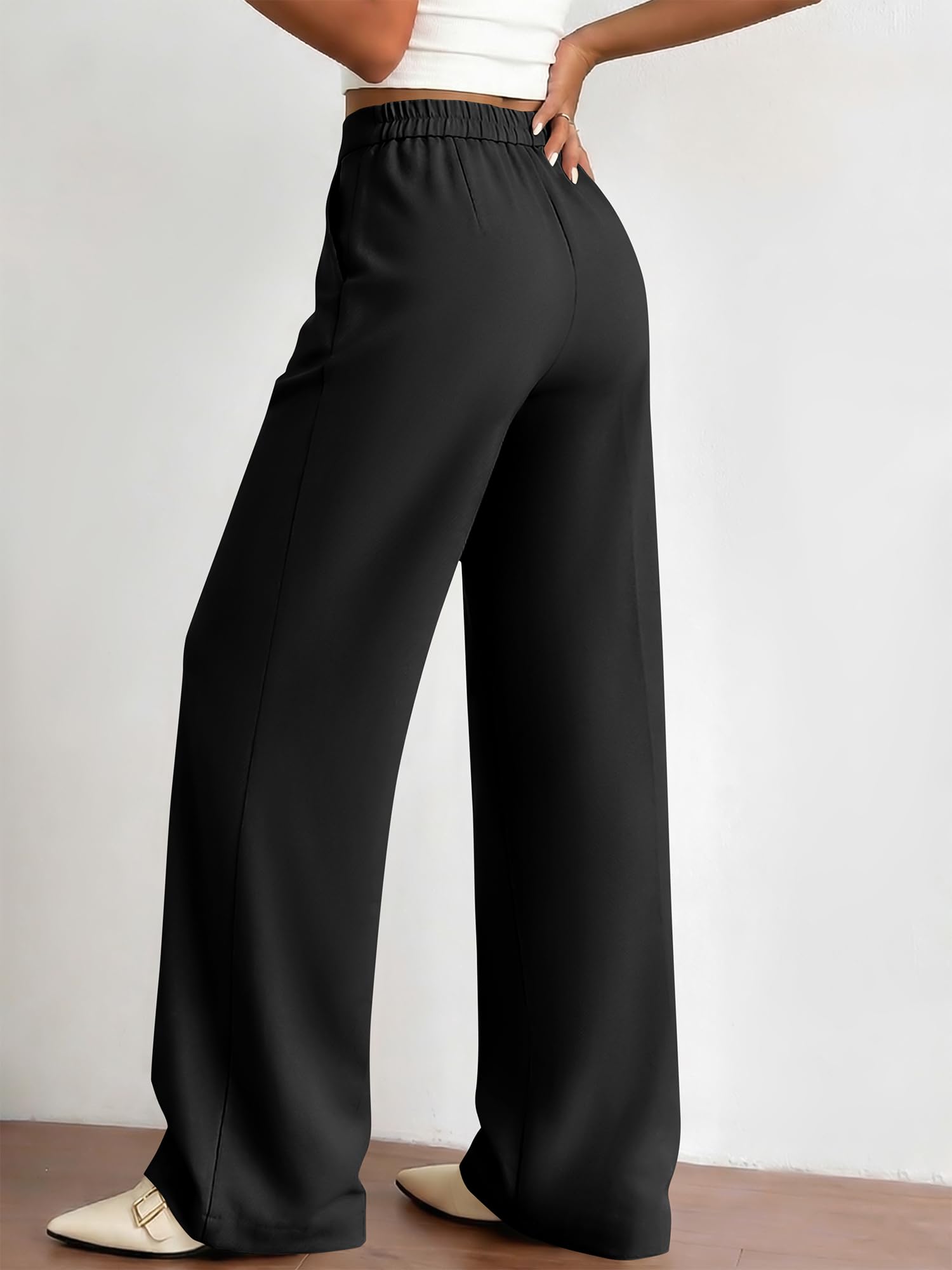 BTFBM Womens Dress Pants Wide Leg Trousers Pockets | High Waisted Long Business Casual Slacks Fall Fashion