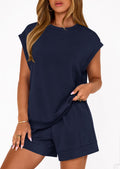 PRETTYGARDEN Two Piece Short Sets for Women Summer Matching Loungewear Travel Outfits Spring Beach Vacation Clothes