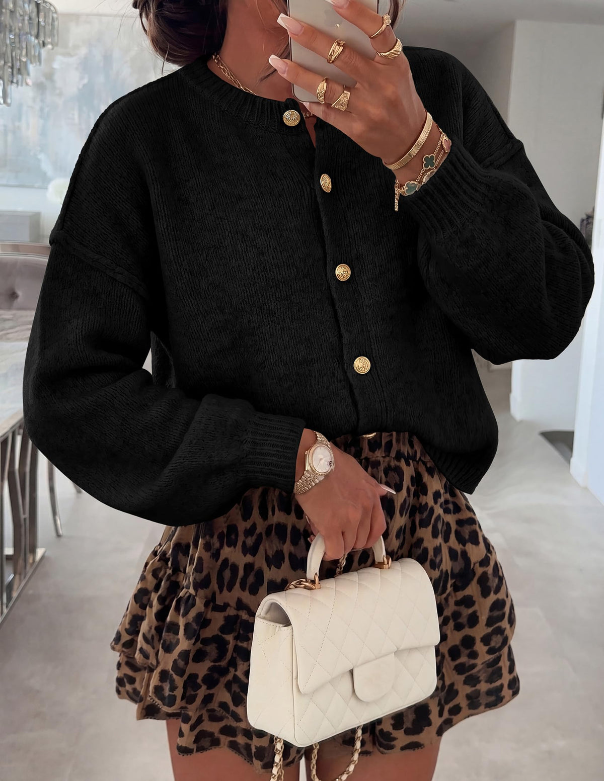 PRETTYGARDEN Women's Button up Chunky Knit Cardigan Sweaters Crew Neck, Long Sleeve, Oversized Sweaters, Relaxed Fit, Soft Cozy Casual Outerwear, Fall Outfits, Winter Fashion Clothing