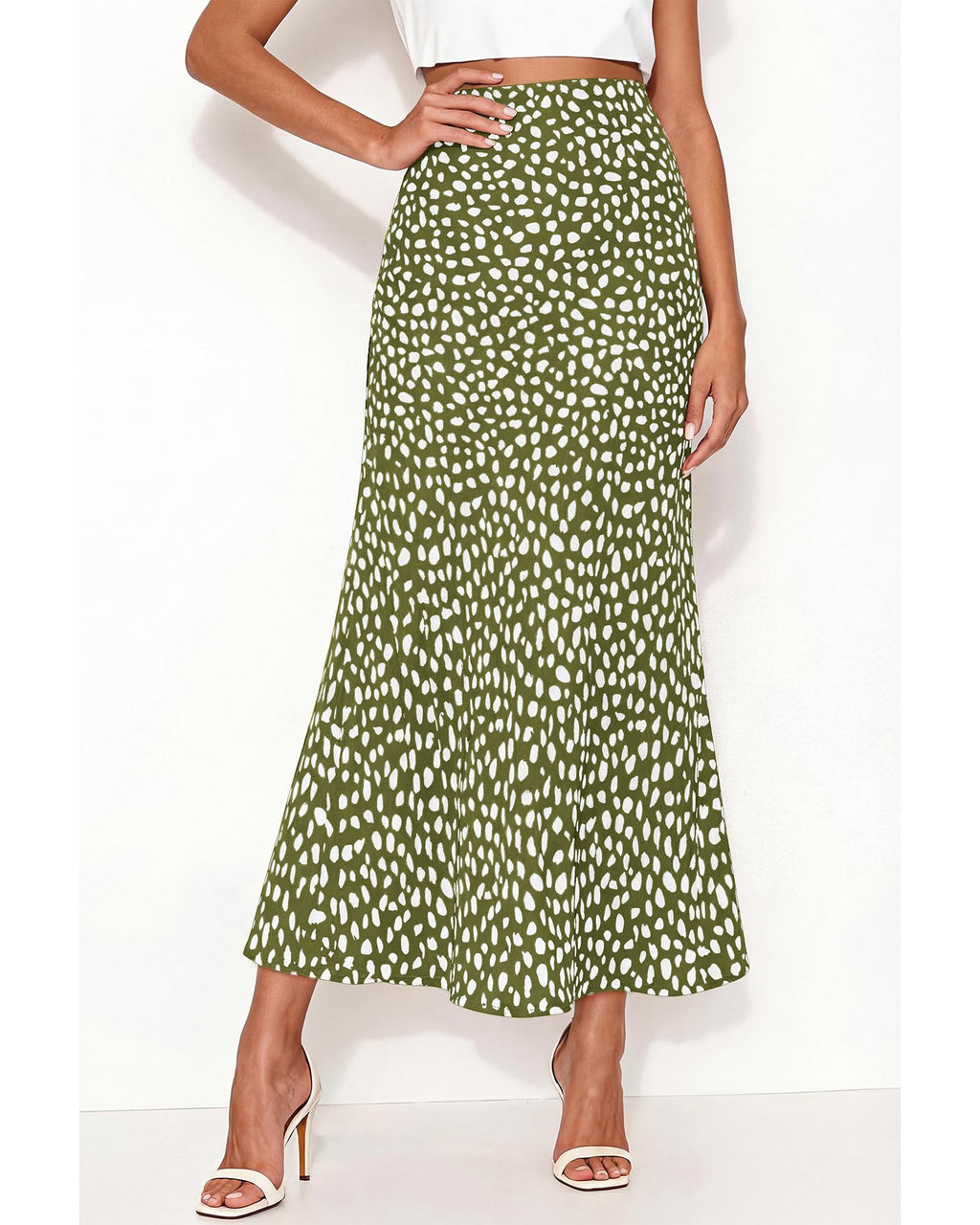 BTFBM Satin Skirts for Women Trendy Spring Summer High Waisted Leopard Print Cocktail Wedding Long Silk Midi Skirt