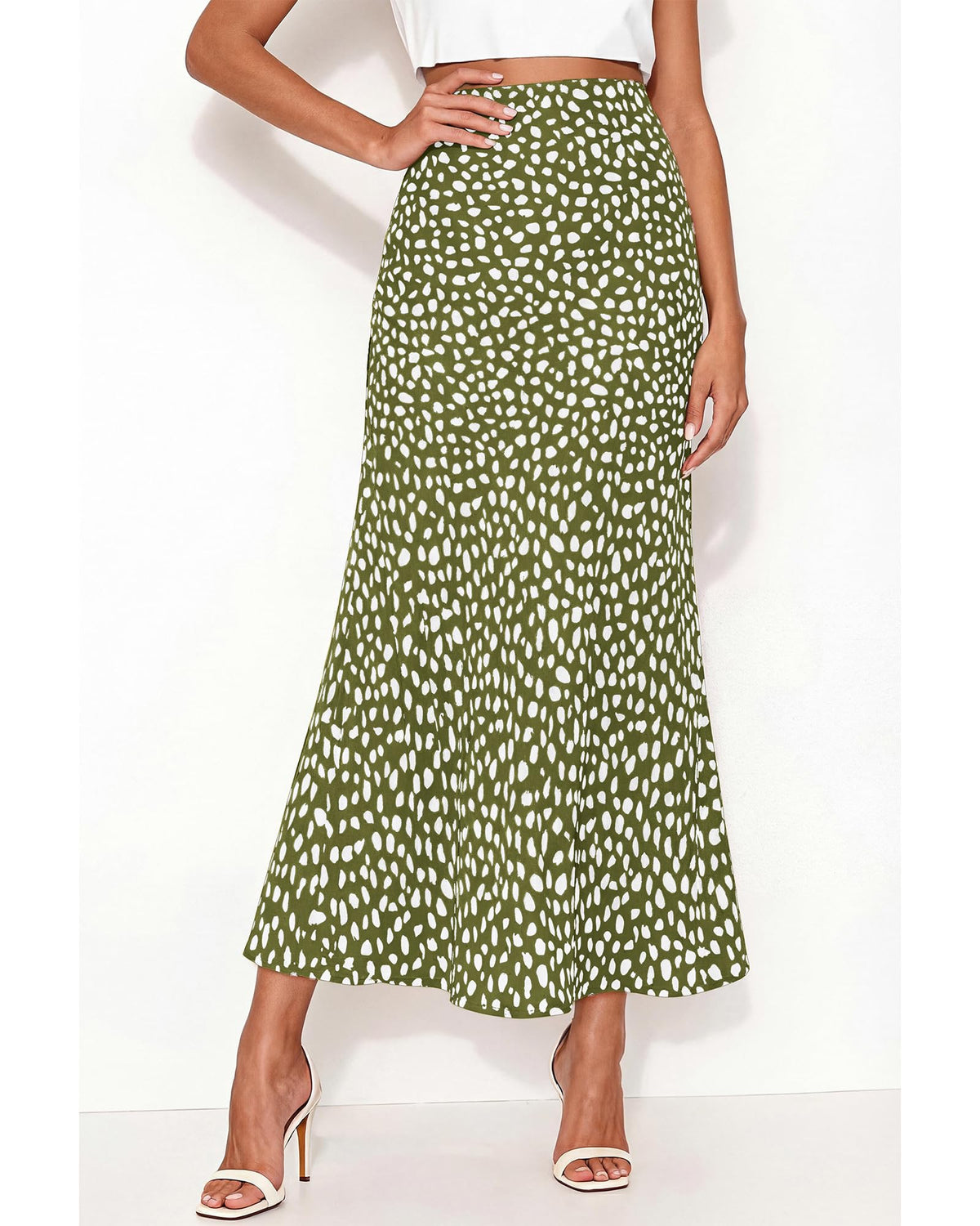 BTFBM Satin Skirts for Women Trendy Spring Summer High Waisted Leopard Print Cocktail Wedding Long Silk Midi Skirt