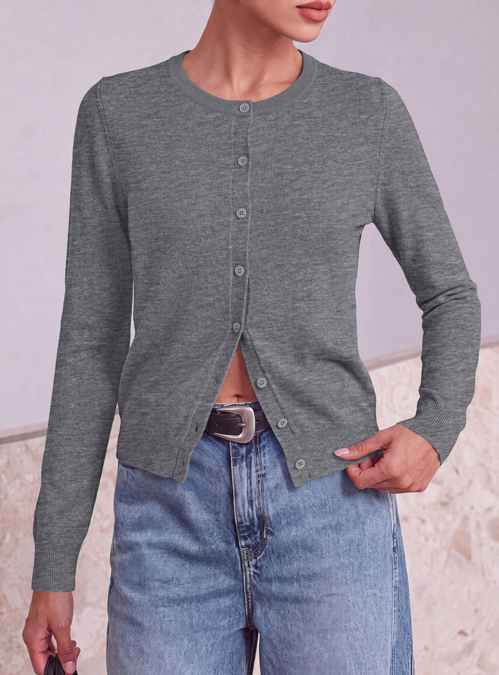 PRETTYGARDEN Lightweight Cardigans for Women Knit Sweaters Long Sleeve Button Down Shirts, Casual Work Office Going Out Tops, Fall Winter Layering Clothes, Bolero Shrugs for Dresses