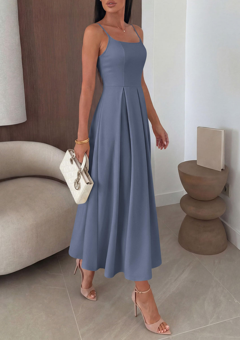 PRETTYGARDEN Cocktail Dresses for Women  Spring Elegant Ruffle A Line Long Flowy Summer Formal Wedding Guest Maxi Dress