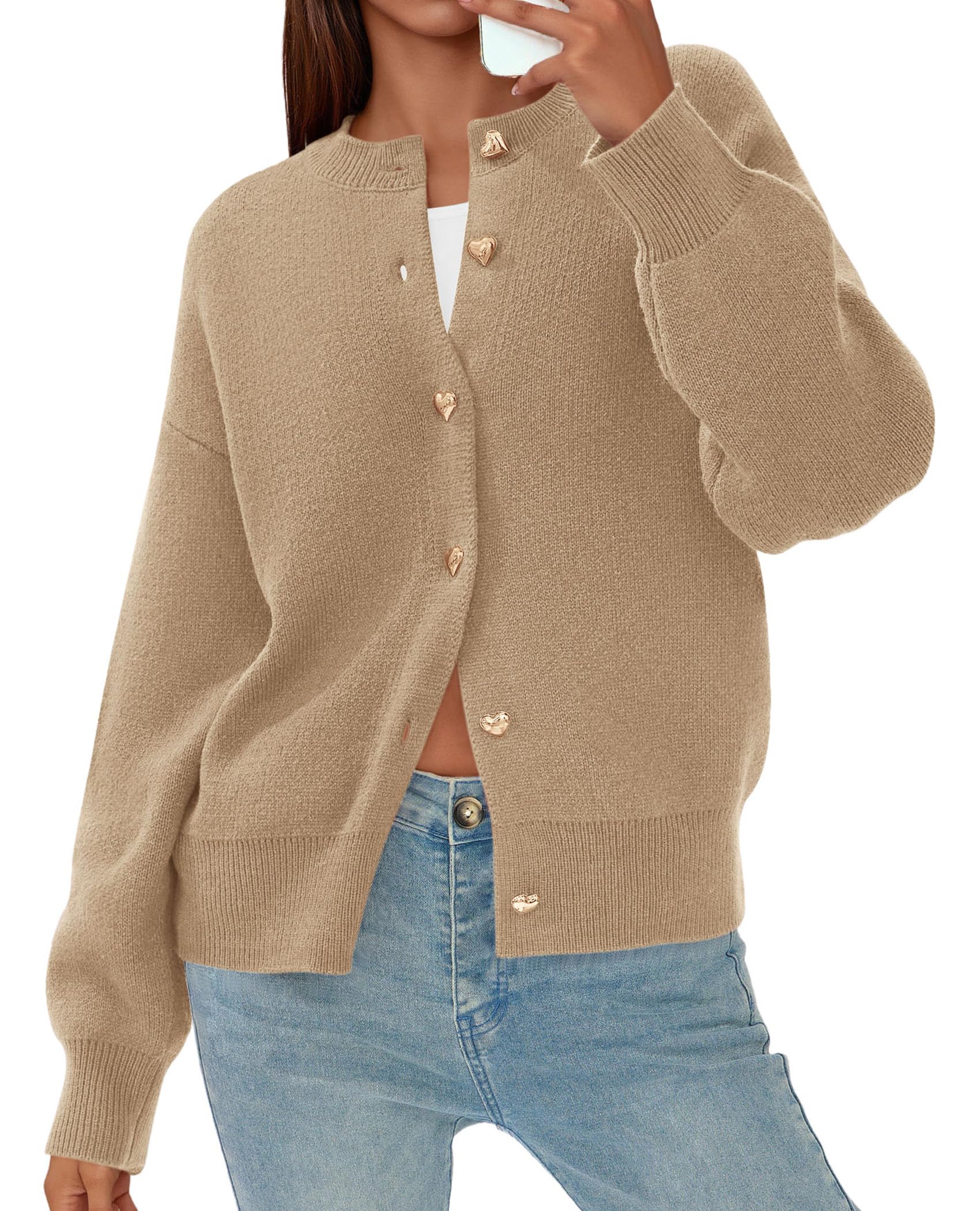 PRETTYGARDEN Cardigan for Women Fall Fashion Long Sleeve Trendy Button Down Work Office Sweaters Cute Winter Jacket