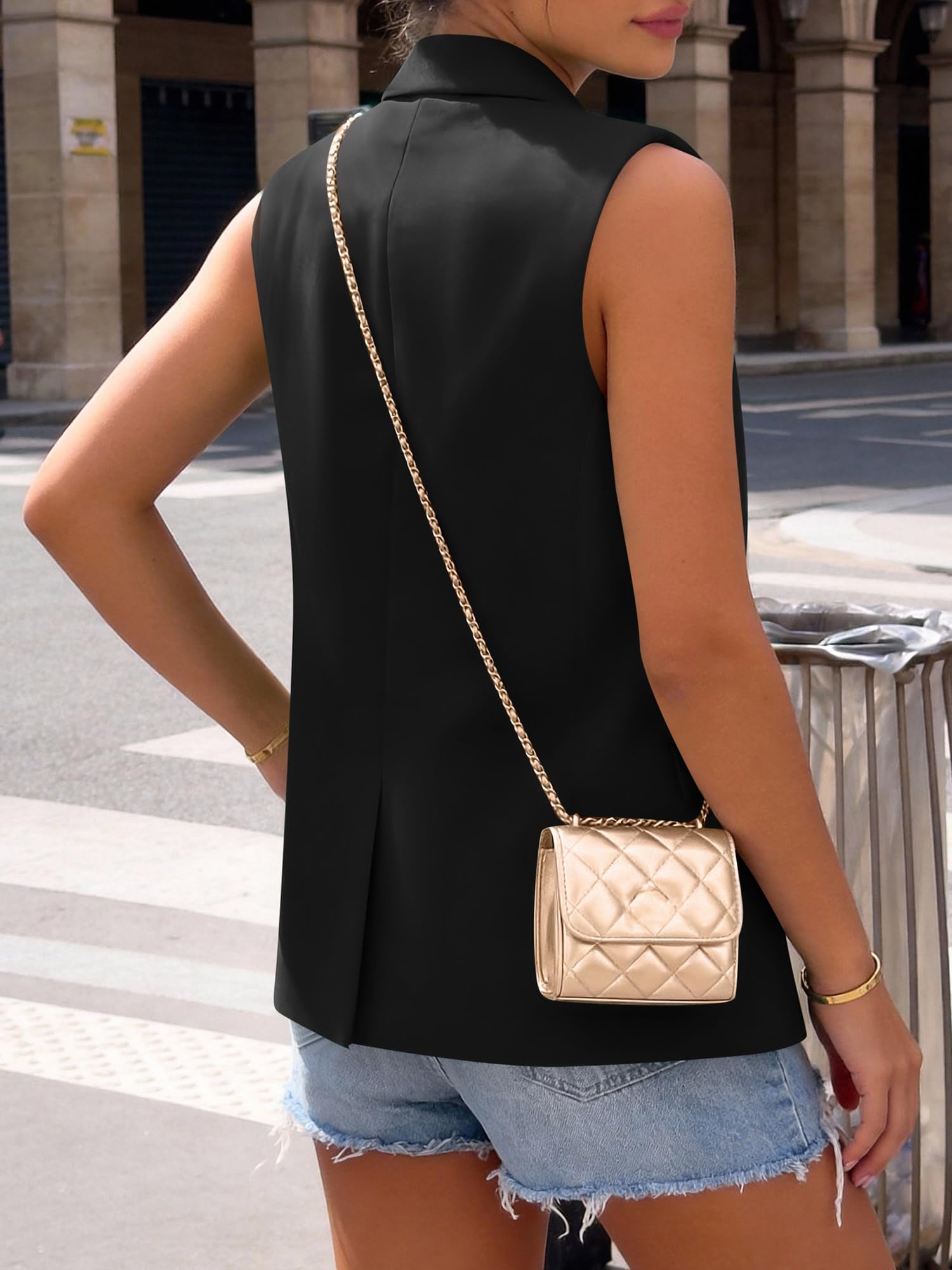 BTFBM Blazers For Women Spring Button Down Loose Vest Tops For Women Work Business Casual Outfits Summer Fashion