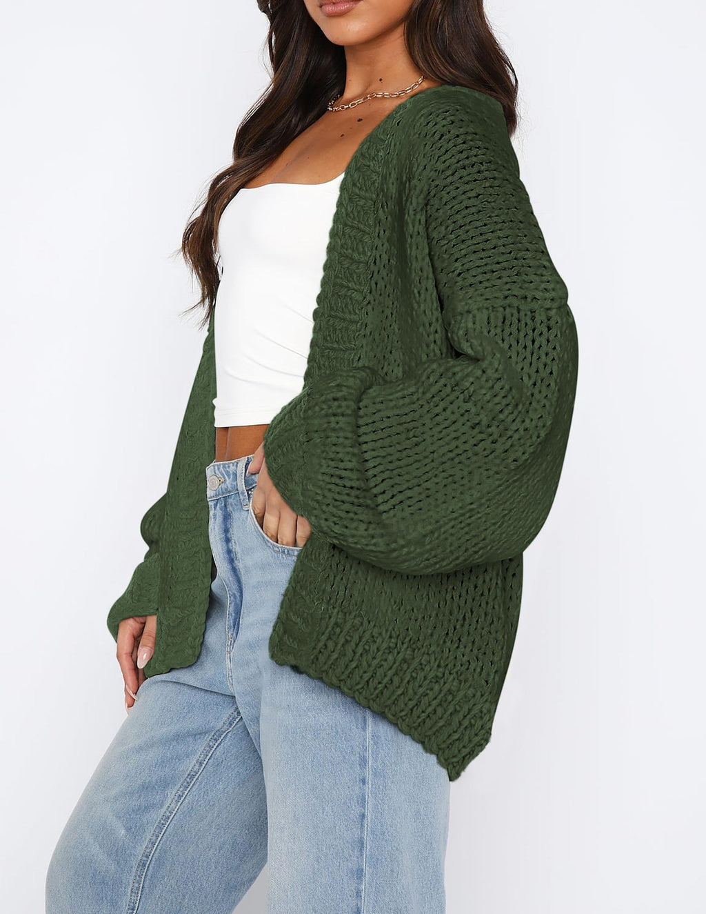 PRETTYGARDEN Cardigan Sweaters for Women Trendy Fall Fashion Long Sleeve Chunky Knit Cardigans Winter Clothing Outfits