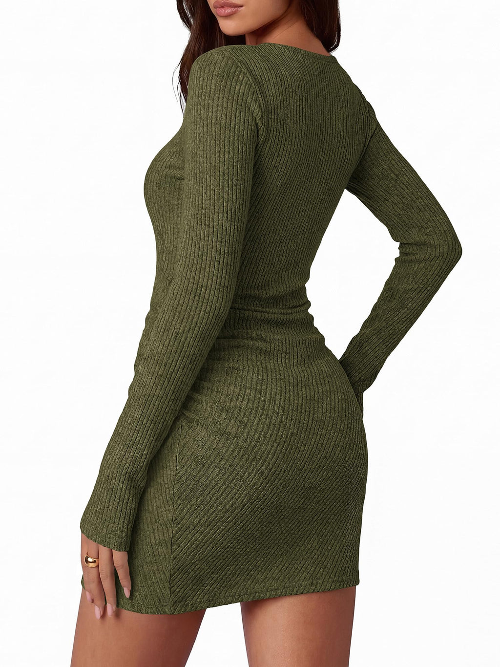 BTFBM Womens Long Sleeve Bodycon T Shirt Dress | Crew Neck,Ruched,Ribbed,Homecoming Cocktail Dresses,Fall Winter Clothing