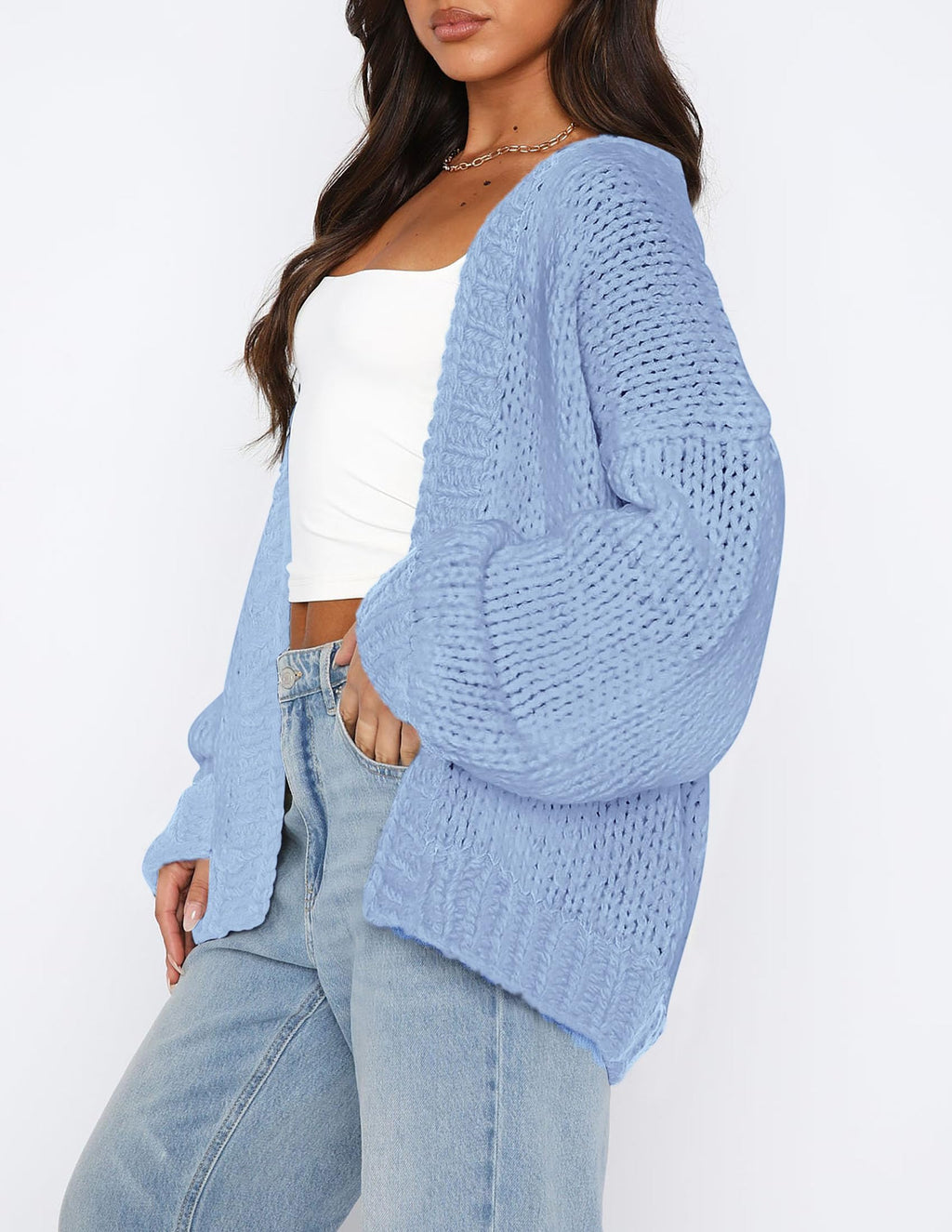 PRETTYGARDEN Cardigan Sweaters for Women Trendy Fall Fashion Long Sleeve Chunky Knit Cardigans Winter Clothing Outfits