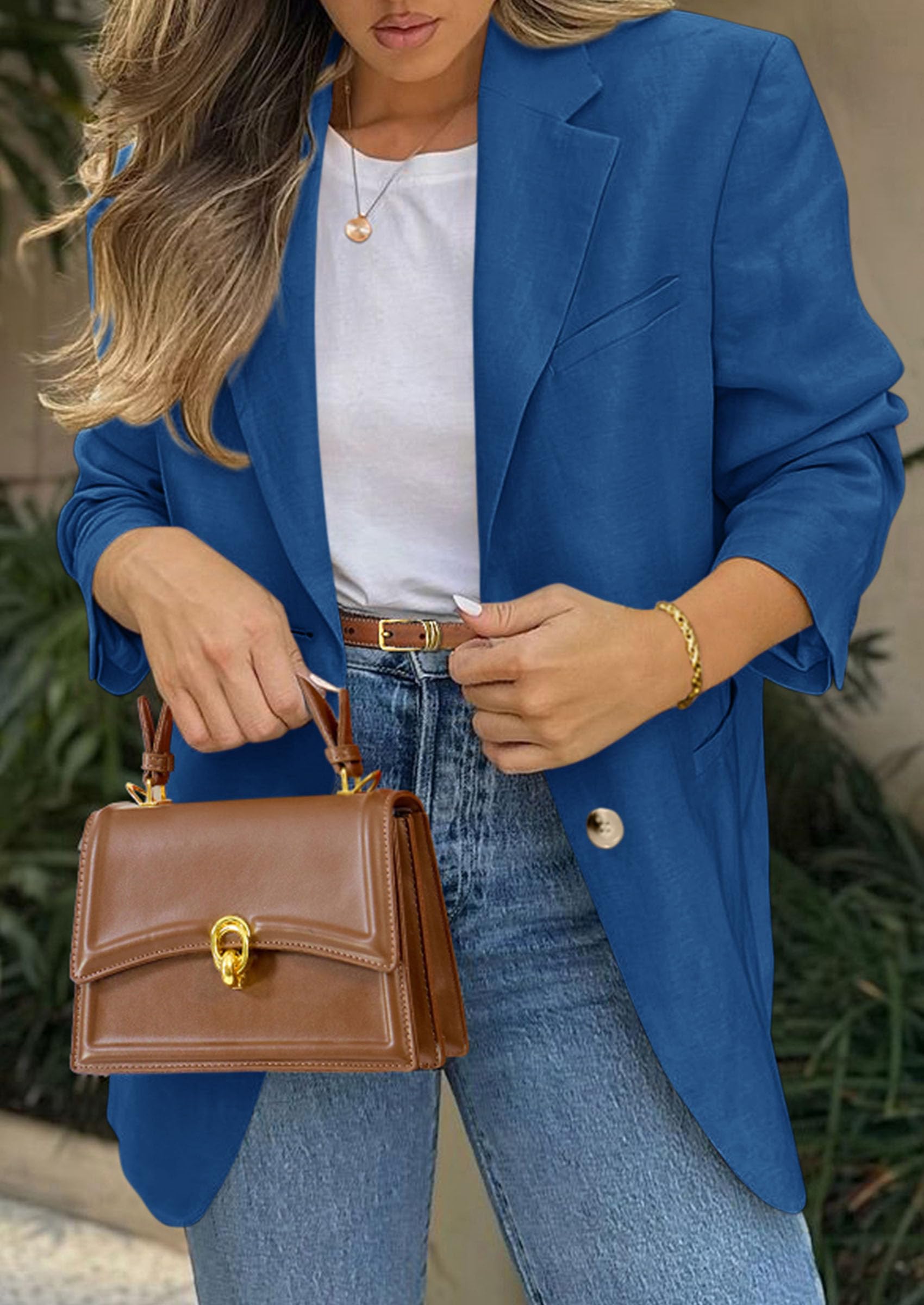 PRETTYGARDEN Blazers for Women Business Casual Long Sleeve Lapel Open Front Suit Jacket Work Blazer with Pockets