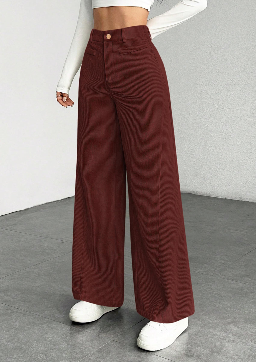 PRETTYGARDEN Women's High Waisted Corduroy Pants Casual
