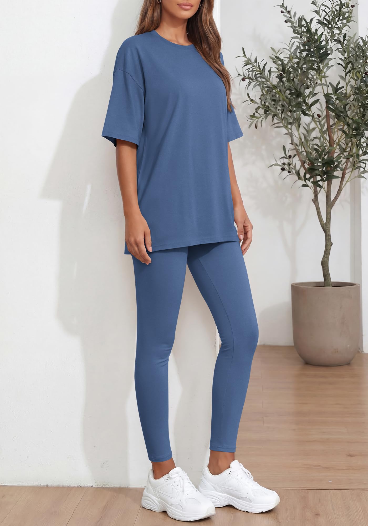 BTFBM Two Piece Lounge Set Women Spring Casual Oversized Shirts Leggings Matching Workout Airport Travel Outfits