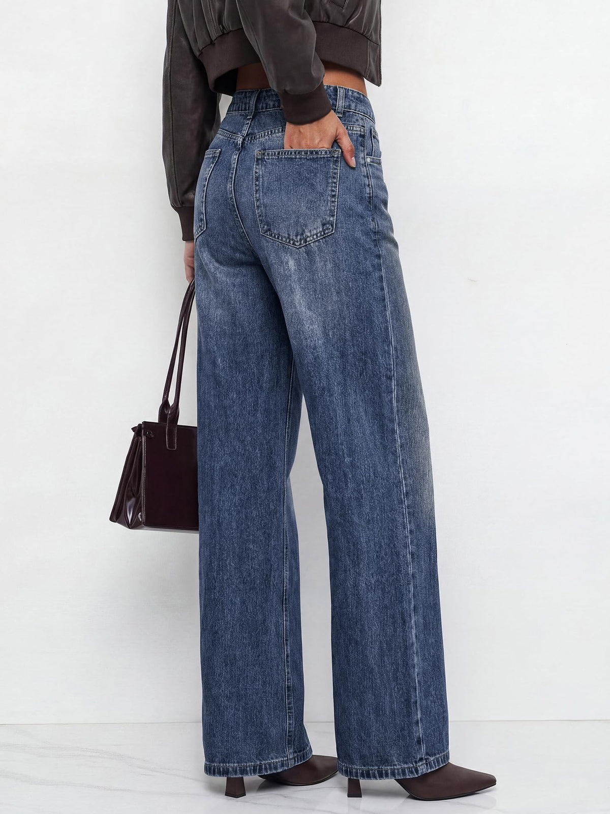 BTFBM Women Casual Straight Leg Jeans Trendy High Waisted, Pockets, Long Denim Pants, Slacks, Bottoms, Vacation Outfits, Travel Airport, Fashion Clothes, Fall Winter