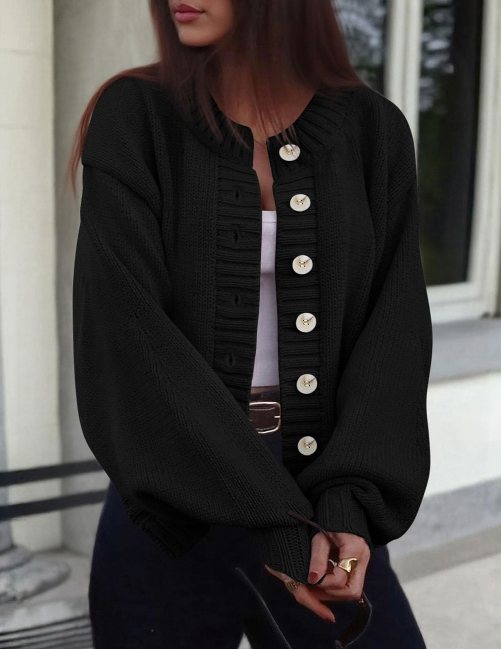 PRETTYGARDEN Women's Winter Cardigan Sweaters Trendy Chunky Knit Long Sleeve Button Up Casual Warm Fall Jackets Coats