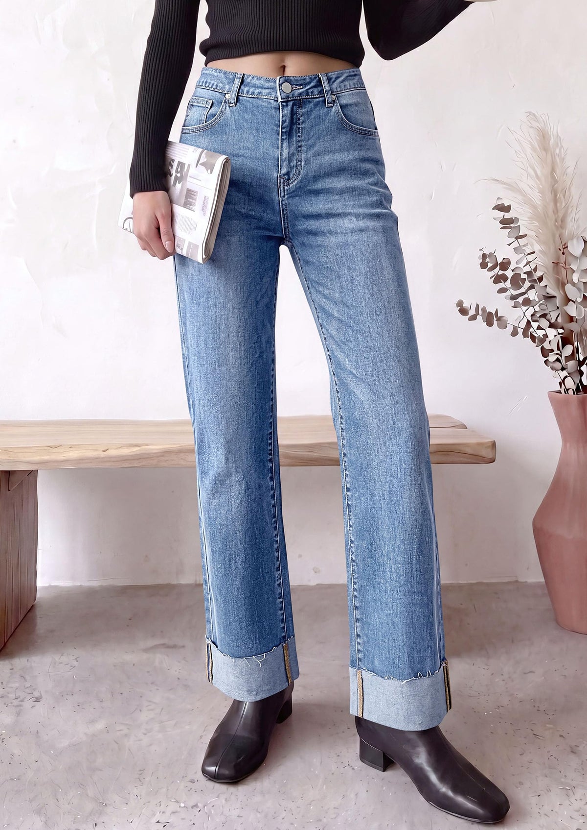 PRETTYGARDEN Women's Baggy Denim Jeans Wide Leg Pants