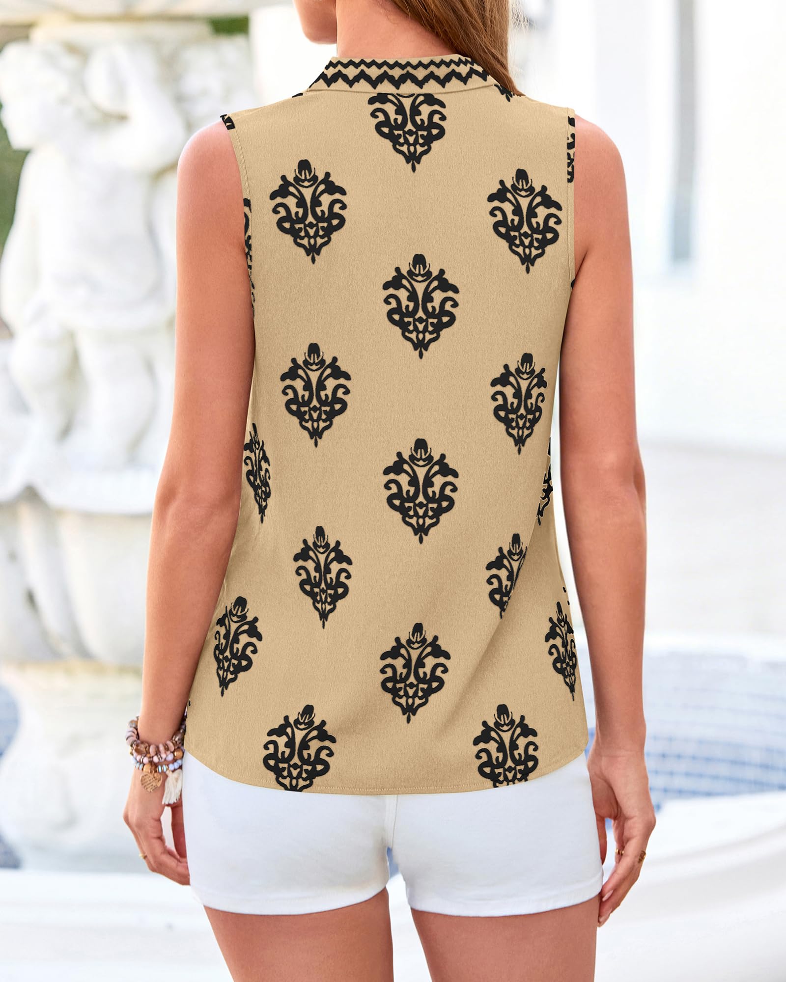 BTFBM Womens Tank Tops Floral Printed V Neck Sleeveless Spring Business Work Dressy Casual Shirts Chiffon Blouses