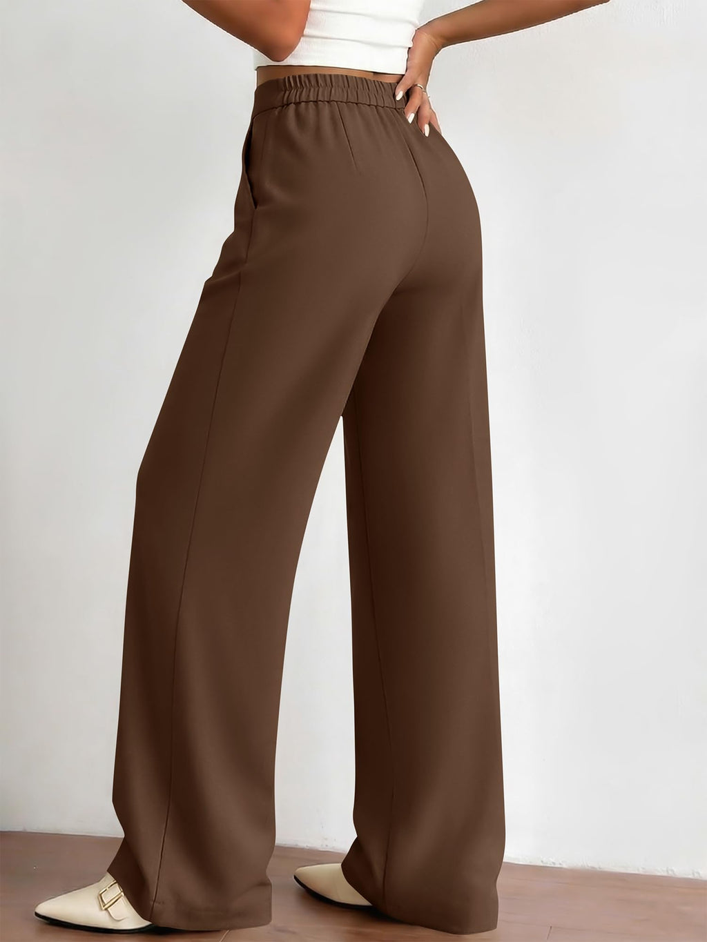 BTFBM Womens Dress Pants Wide Leg Trousers Pockets | High Waisted Long Business Casual Slacks Fall Fashion