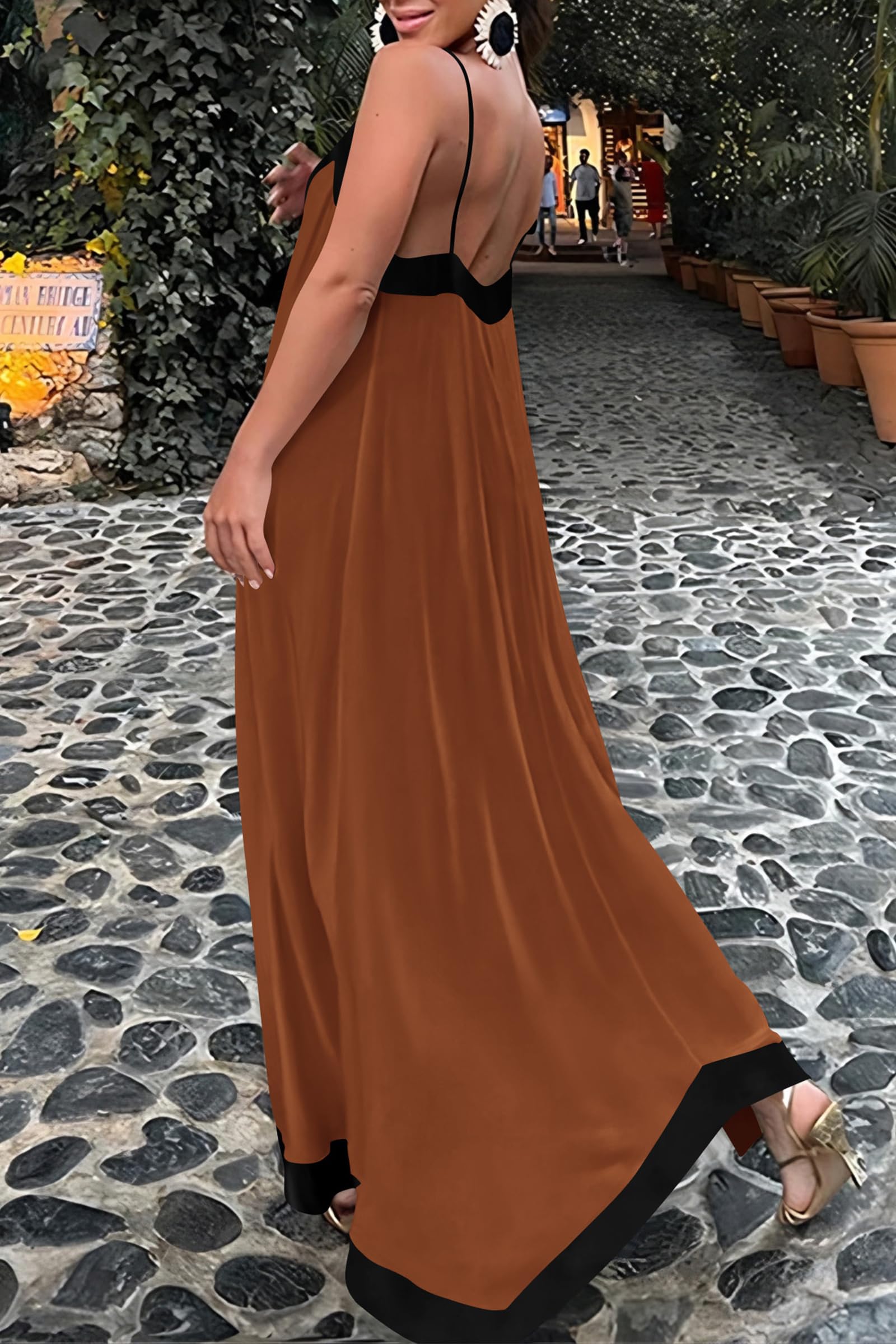 PRETTYGARDEN Women's Summer Maxi Dress Sleeveless V Neck Spaghetti Strap Flowy Elegant Holiday Party Dresses