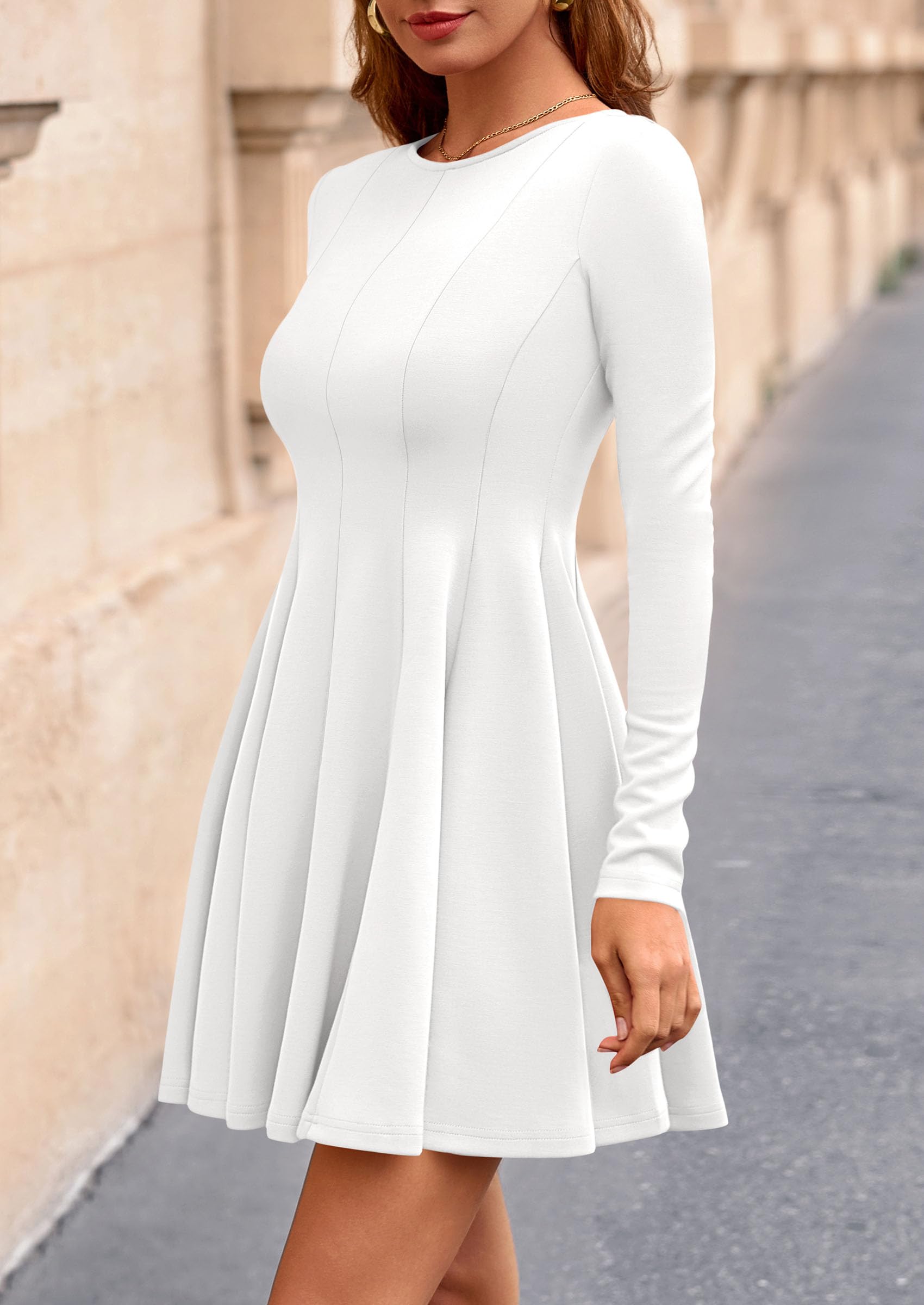 PRETTYGARDEN Fall Cocktail Dresses for Women Elegant Classy Wedding Guest  Long Sleeve Homecoming Party A Line Mini Dress
