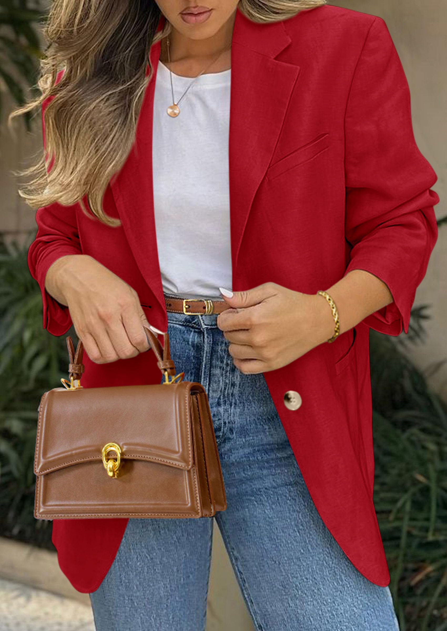 PRETTYGARDEN Blazers for Women Business Casual Long Sleeve Lapel Open Front Suit Jacket Work Blazer with Pockets