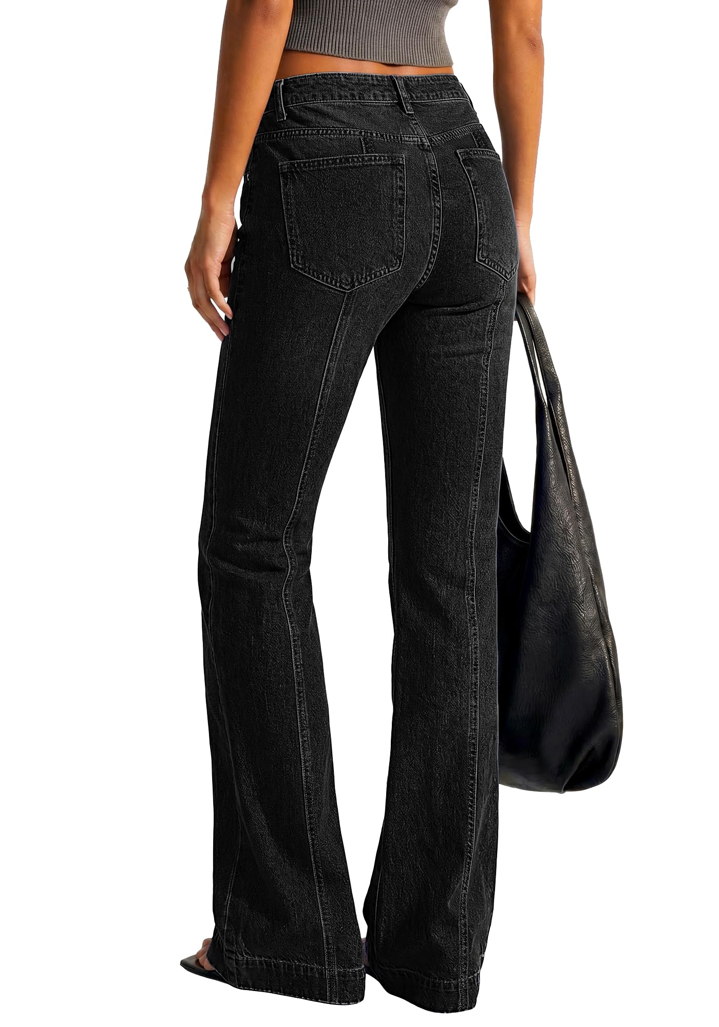BTFBM Straight Leg Jeans for Women Stretchy Curve Appeal Pants Front Seam, Little Flare Bootcut Jean, High Waisted Denim Pockets, Travel Airport Outfits, Trendy Fall Fashion Clothing