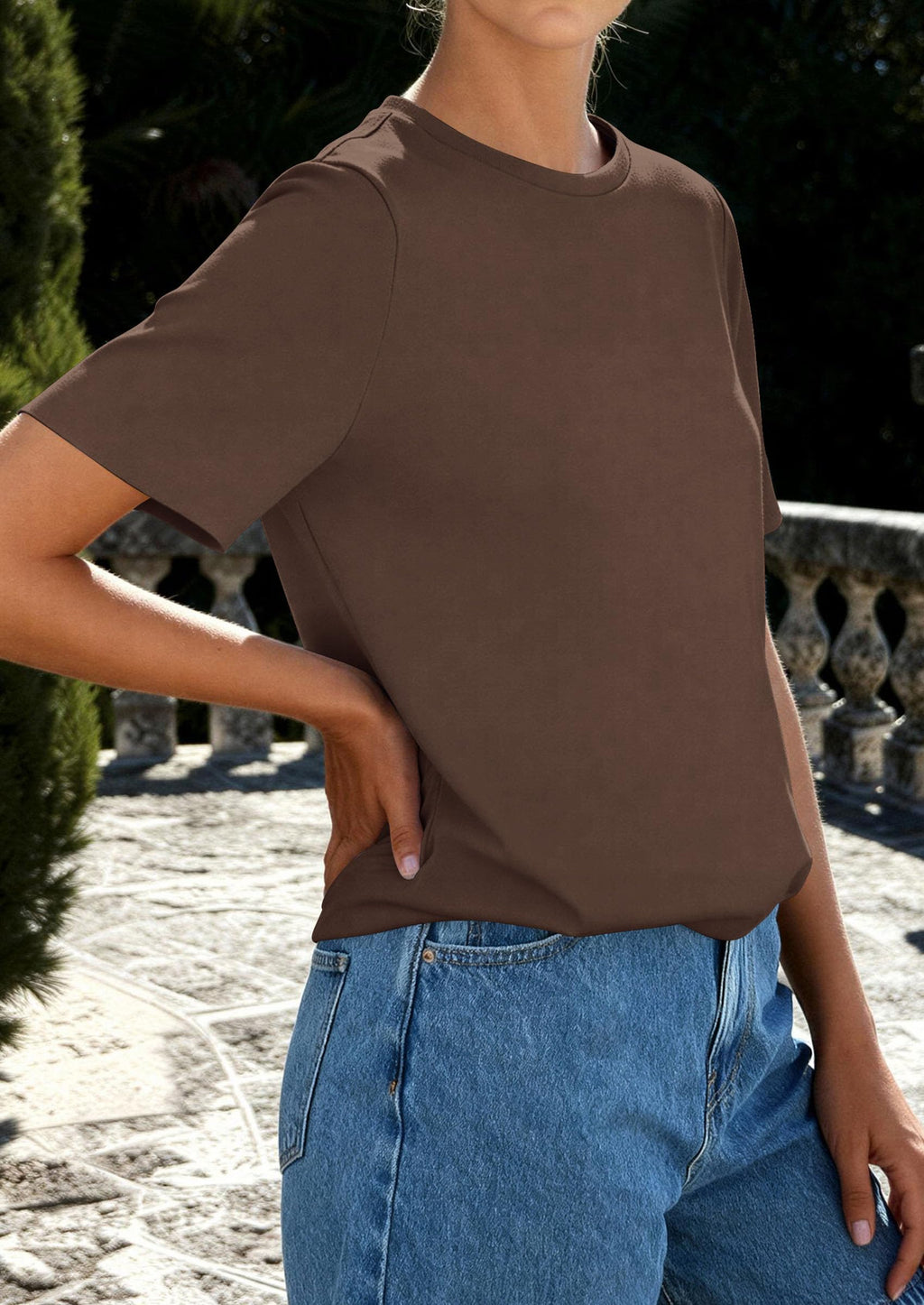 PRETTYGARDEN Womens Summer Tops Casual Basic Crewneck Short Sleeve Shirts Spring Fashion Clothing Going Out Outfits