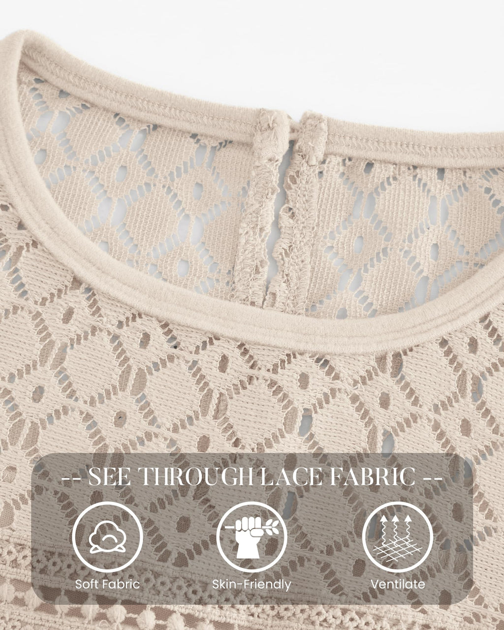 FreshPretty Lace Long Sleeve Shirts Womens Tops Dressy Casual Knit Boho Lightweight Blouses Winter Clothing Fall Fashion